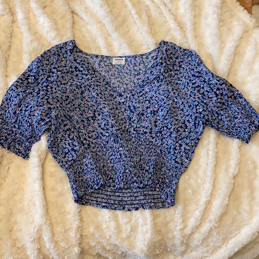 Blue floral shirt